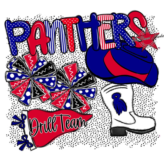 Panthers Drillteam Spirit-Blue & Red