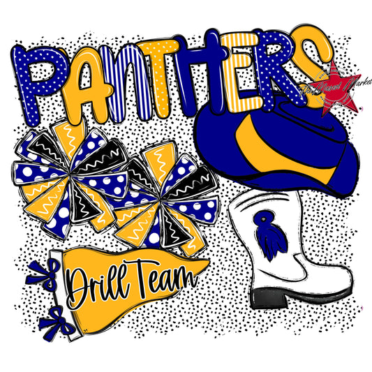 Panthers Drillteam Spirit-Blue & Yellow