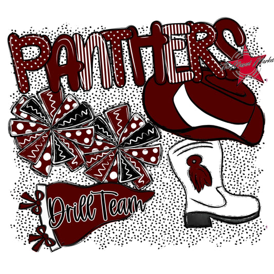 Panthers Drillteam Spirit-Maroon