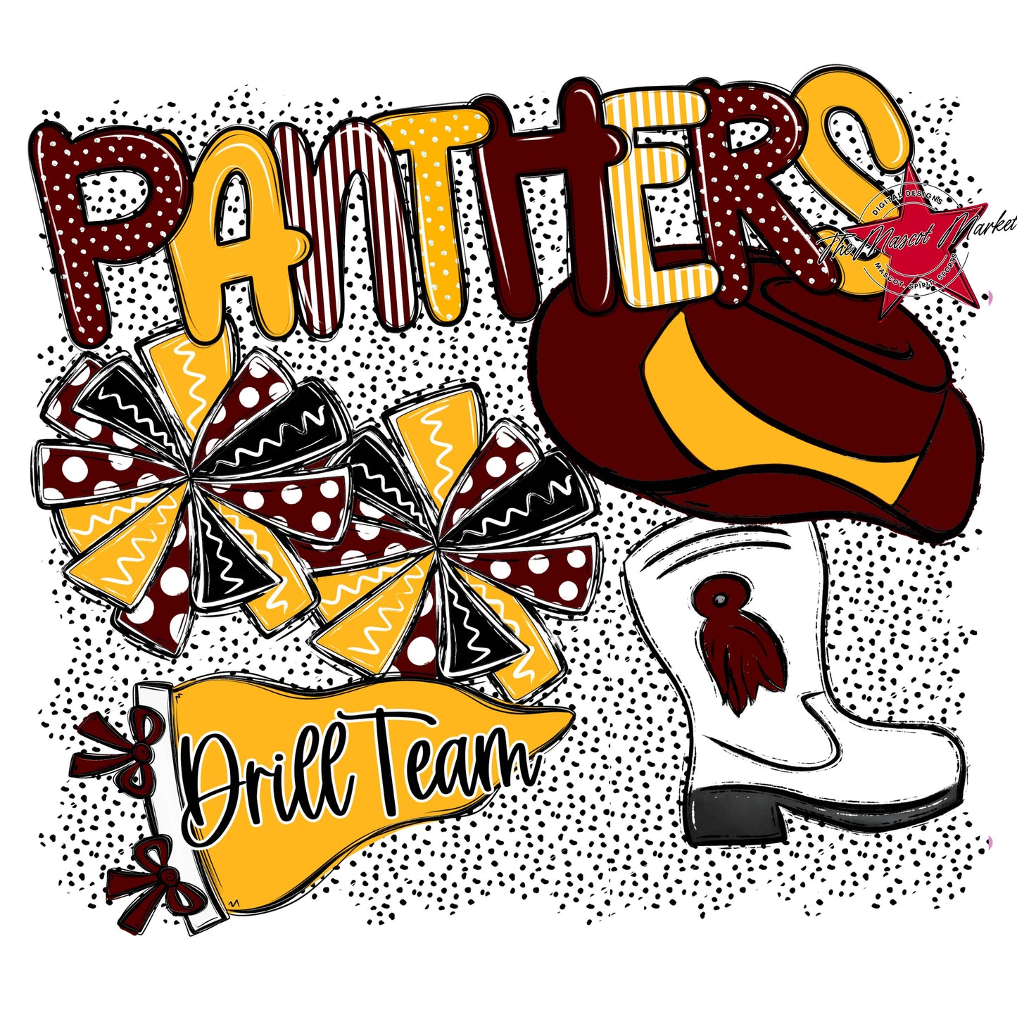 Panthers Drillteam Spirit-Maroon & Yellow