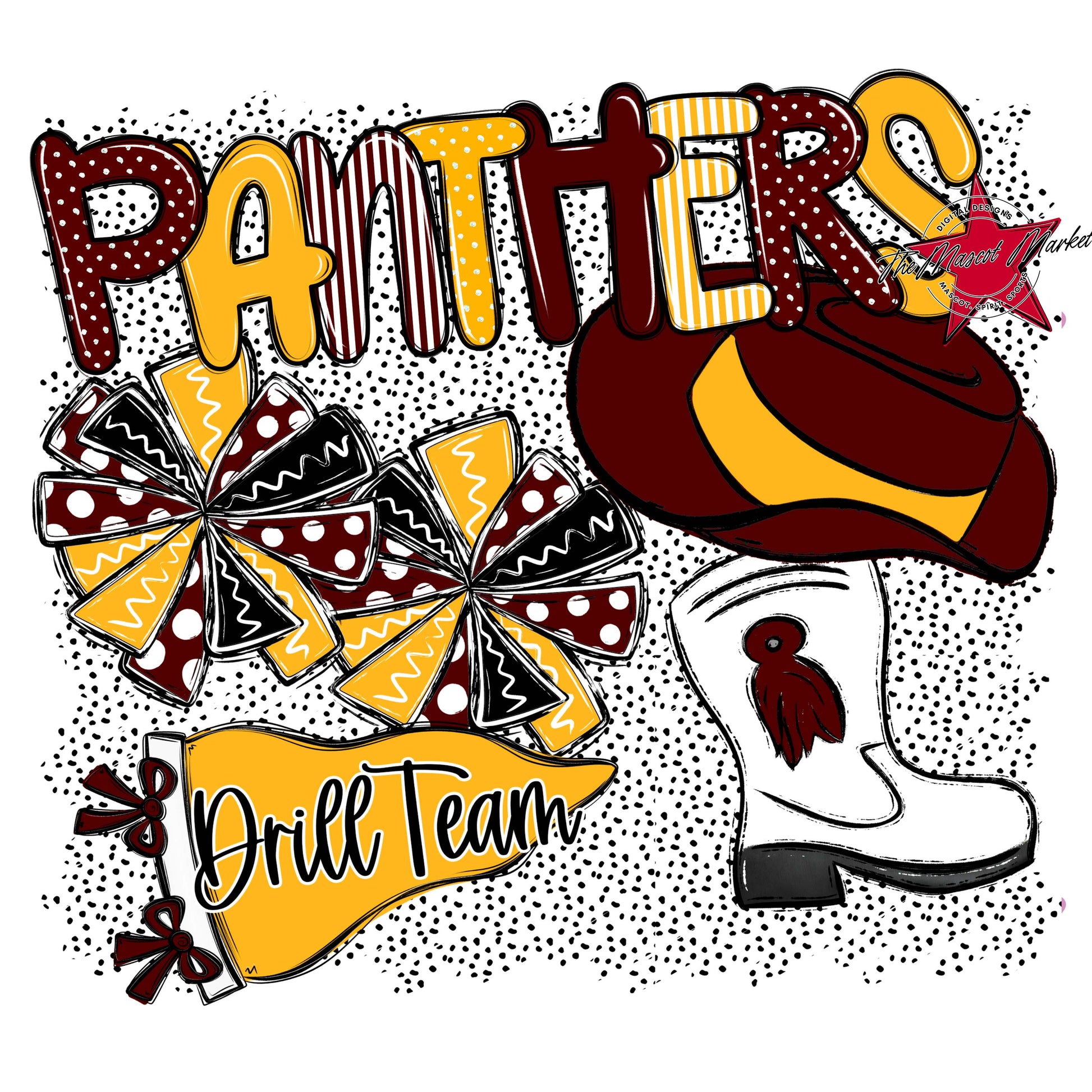 Panthers Drillteam Spirit-Maroon & Yellow
