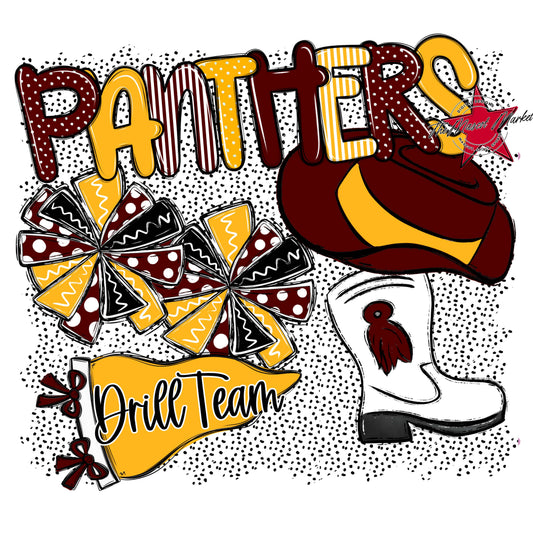 Panthers Drillteam Spirit-Maroon & Yellow