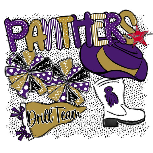 Panthers Drillteam Spirit-Purple & Gold