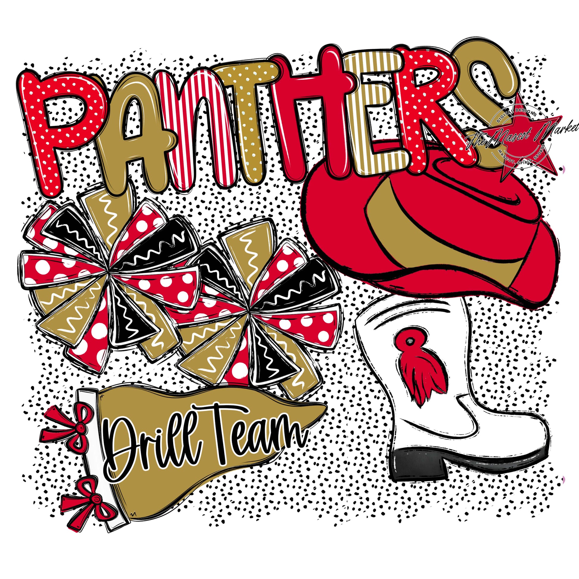 Panthers Drillteam Spirit-Red & Gold