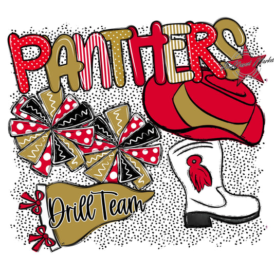 Panthers Drillteam Spirit-Red & Gold