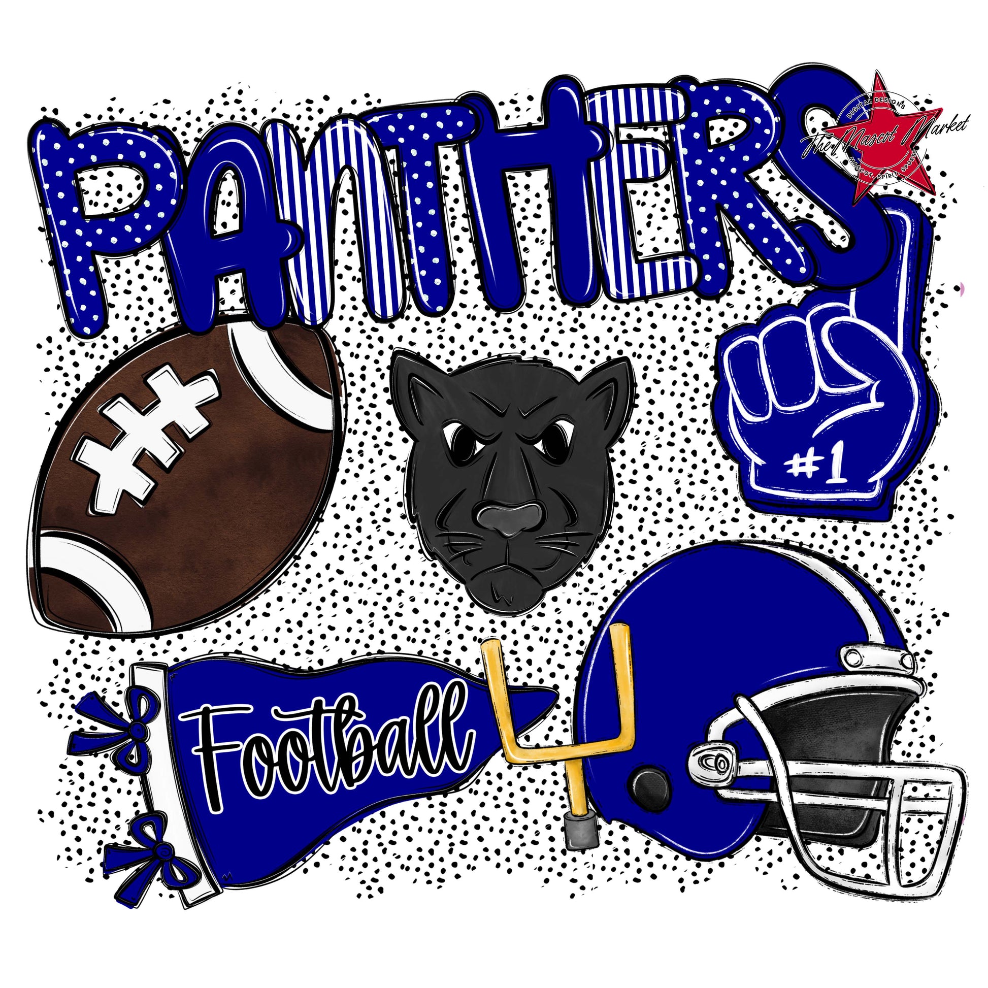 Panthers Football Spirit-Blue
