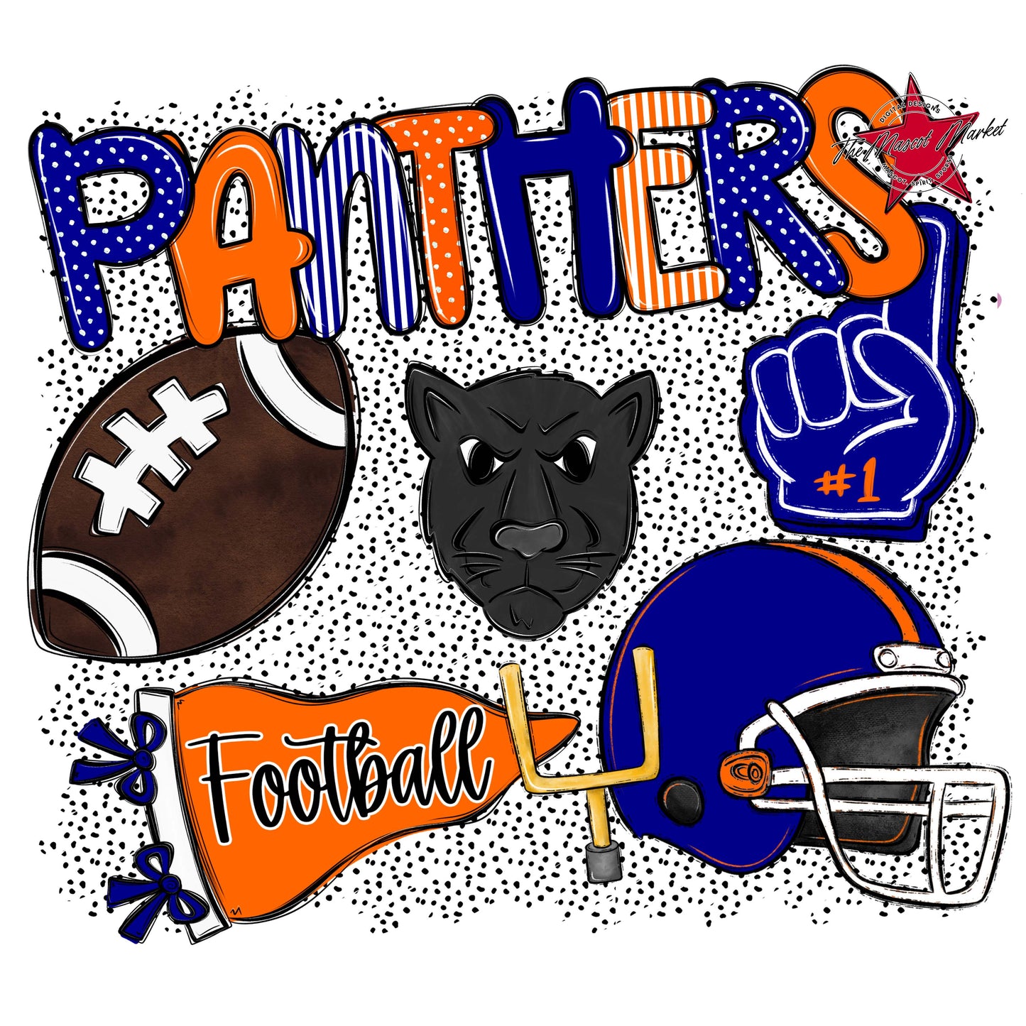 Panthers Football Spirit-Blue & Orange