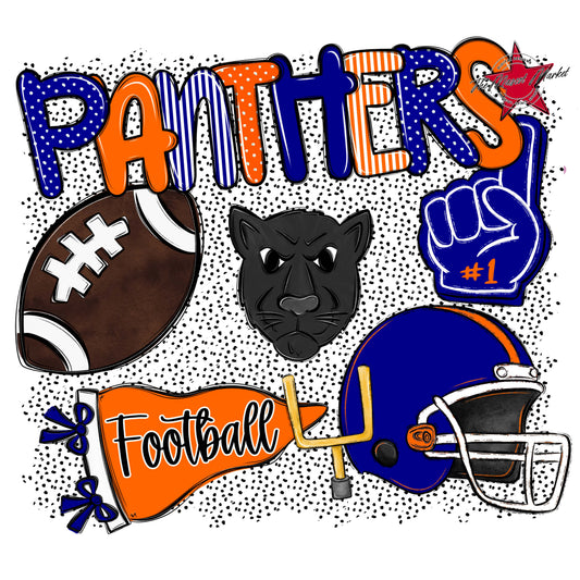 Panthers Football Spirit-Blue & Orange