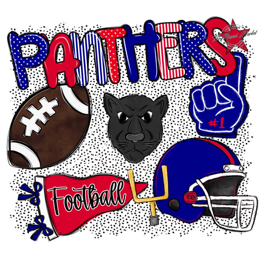 Panthers Football Spirit-Blue & Red