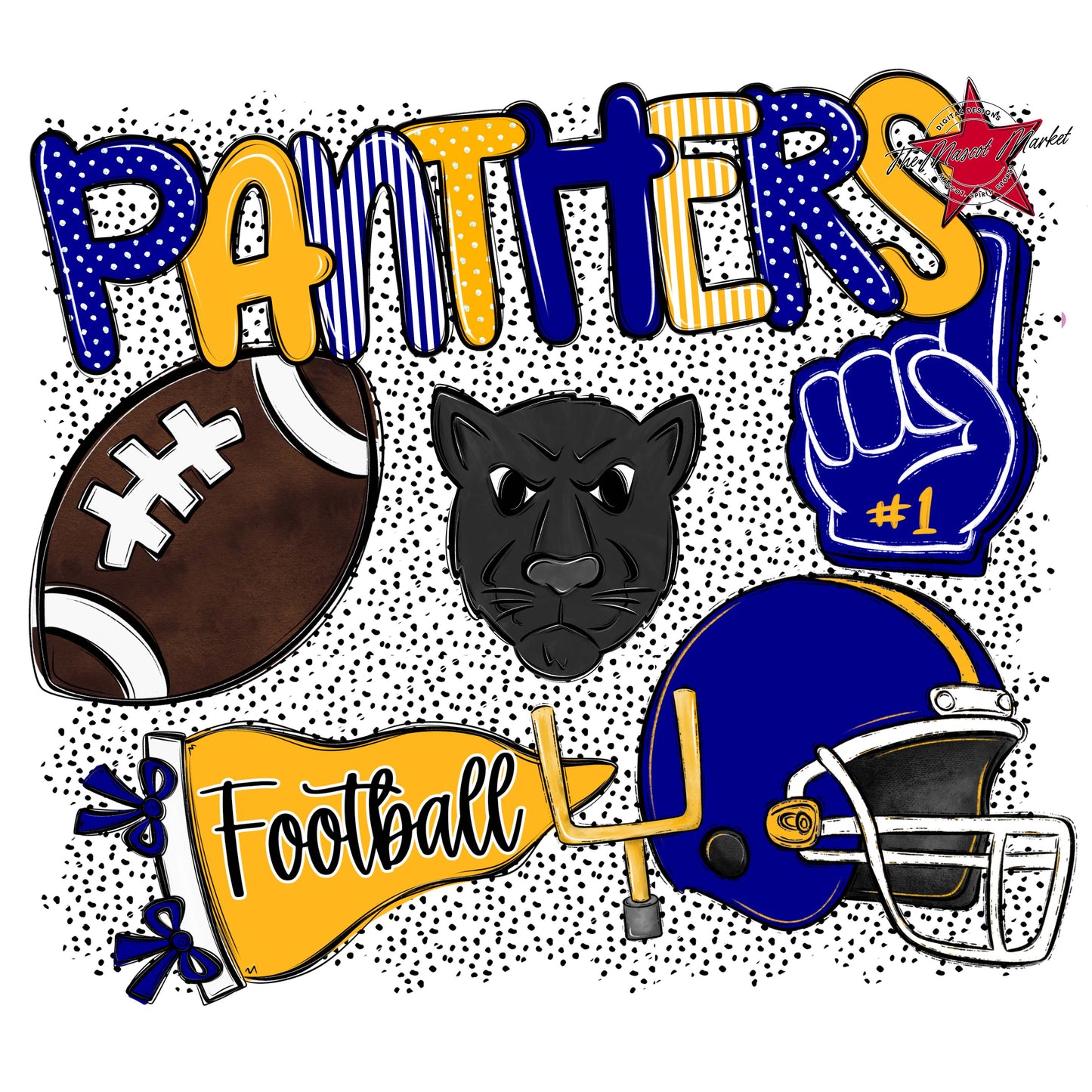 Panthers Football Spirit-Blue & Yellow