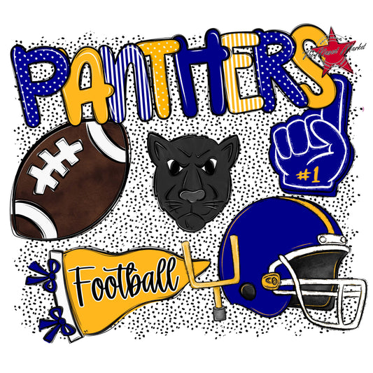 Panthers Football Spirit-Blue & Yellow