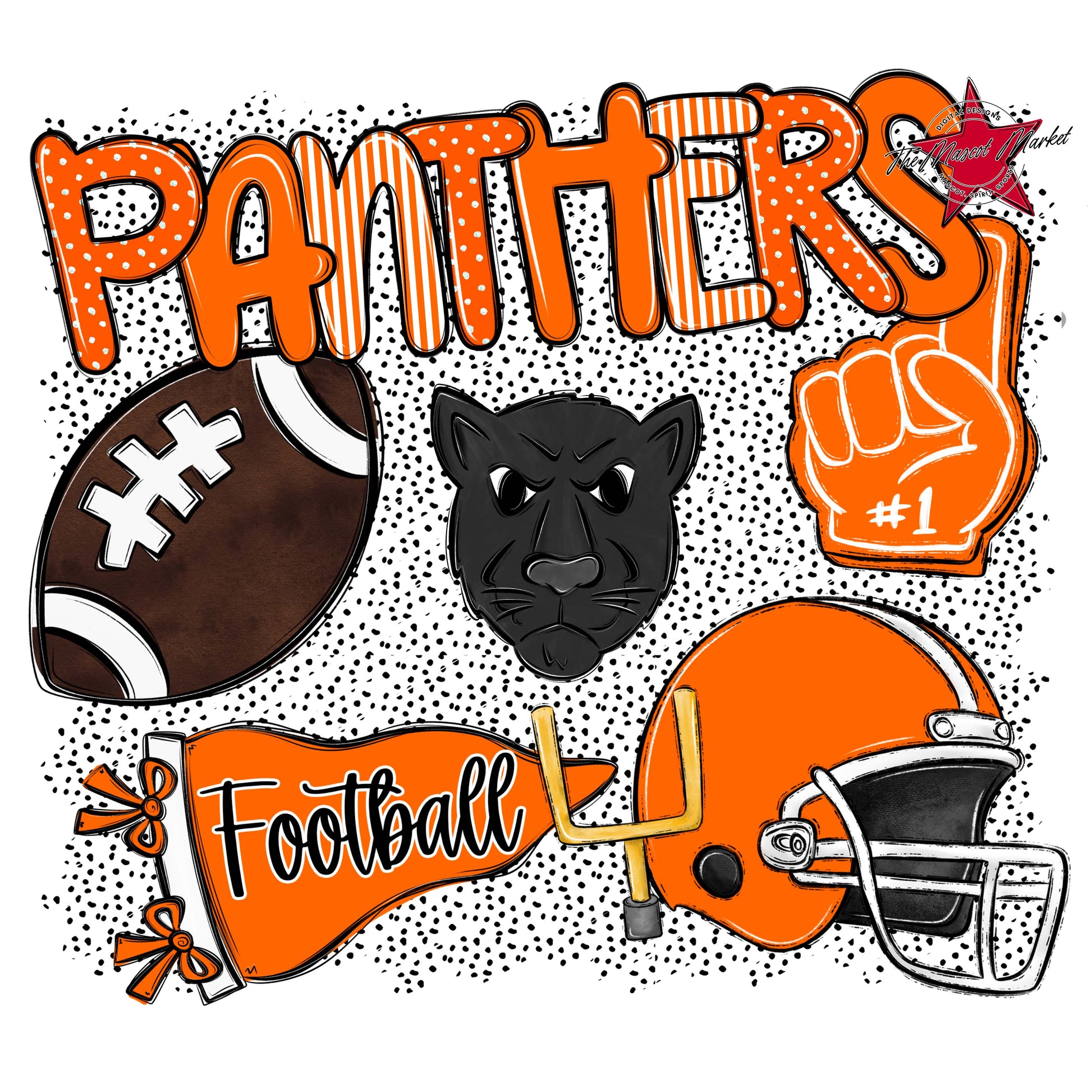 Panthers Football Spirit-Orange