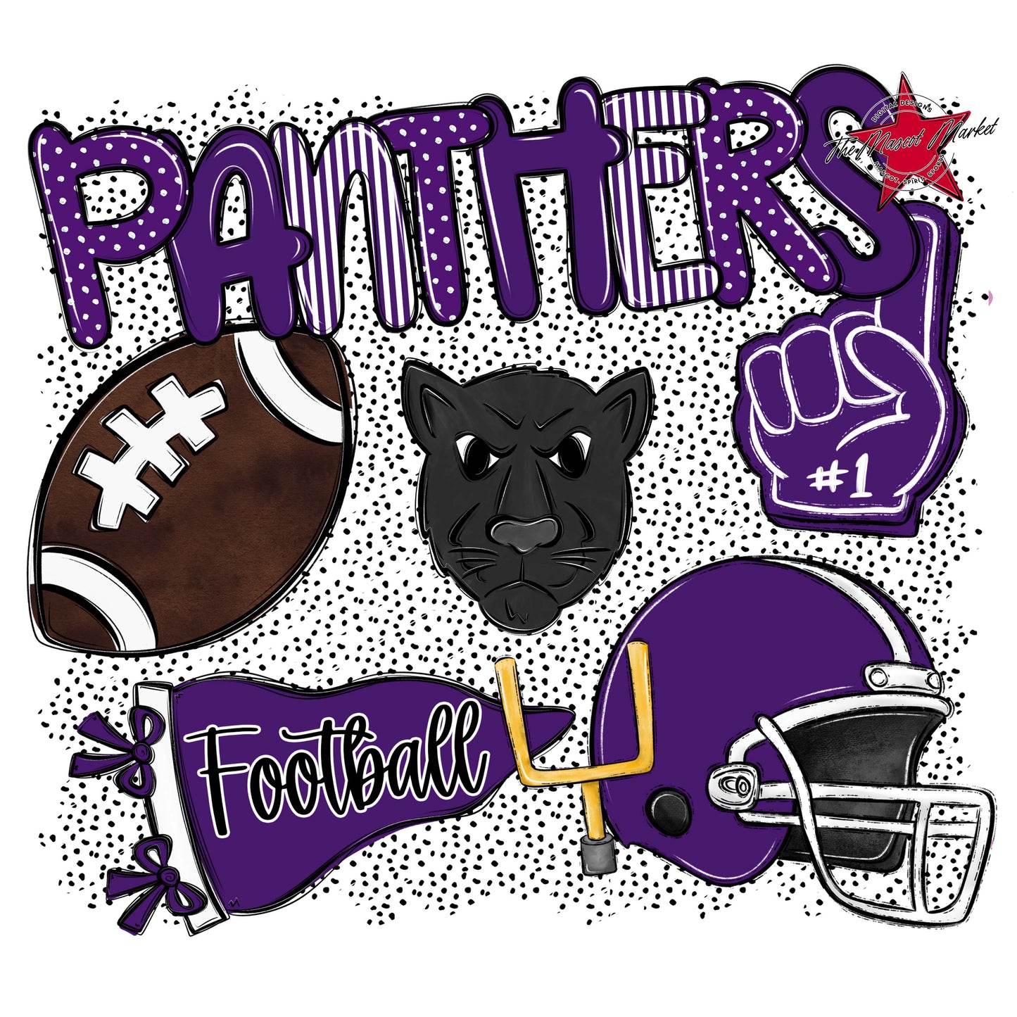 Panthers Football Spirit-Purple