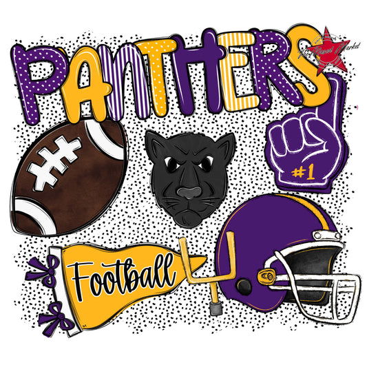 Panthers Football Spirit-Purple & Yellow