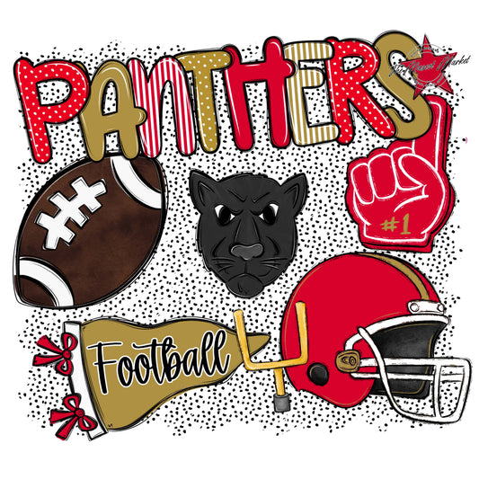 Panthers Football Spirit-Red & Gold