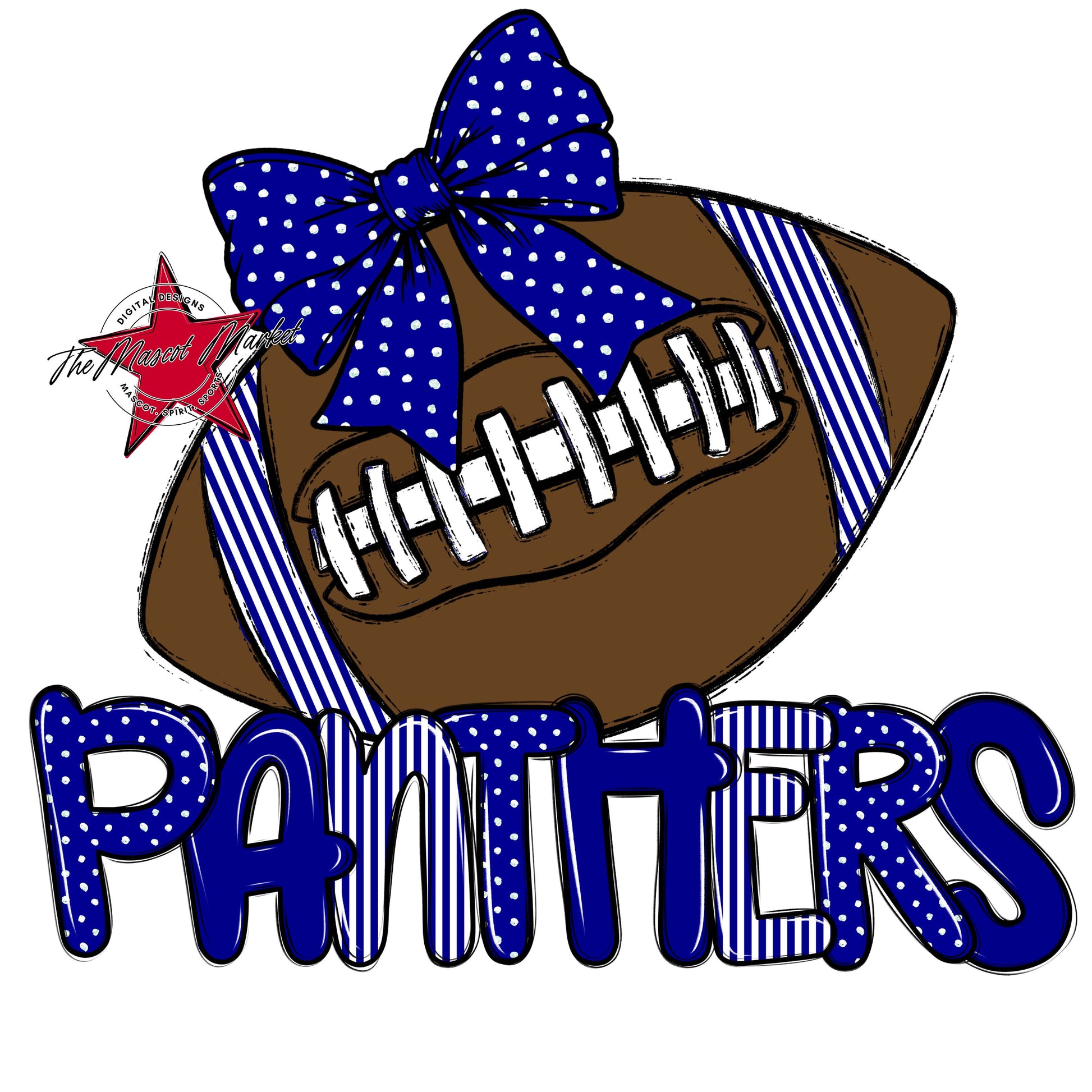 Panthers Football Spirit Design-Blue