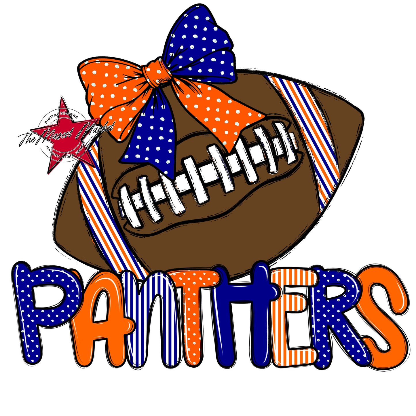 Panthers Football Spirit Design-Blue & Orange