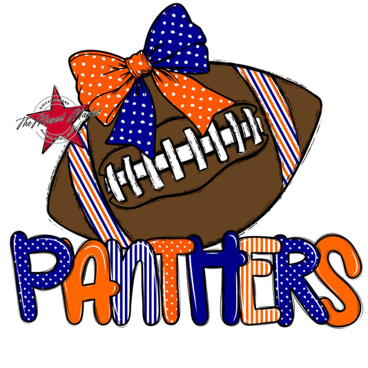 Panthers Football Spirit Design-Blue & Orange