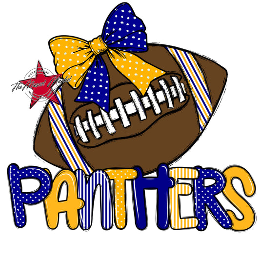 Panthers Football Spirit Design-Blue & Yellow