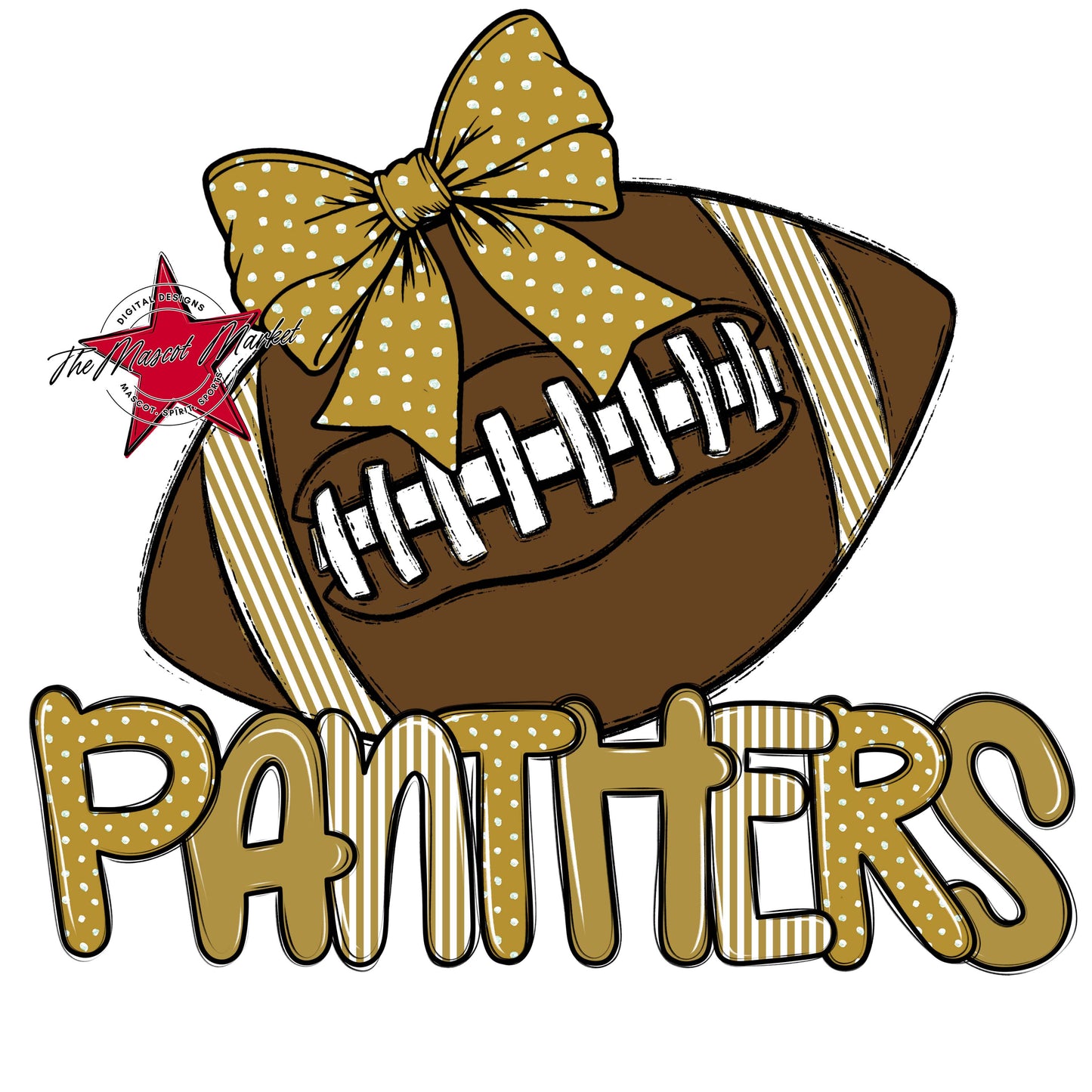 Panthers Football Spirit Design-Gold