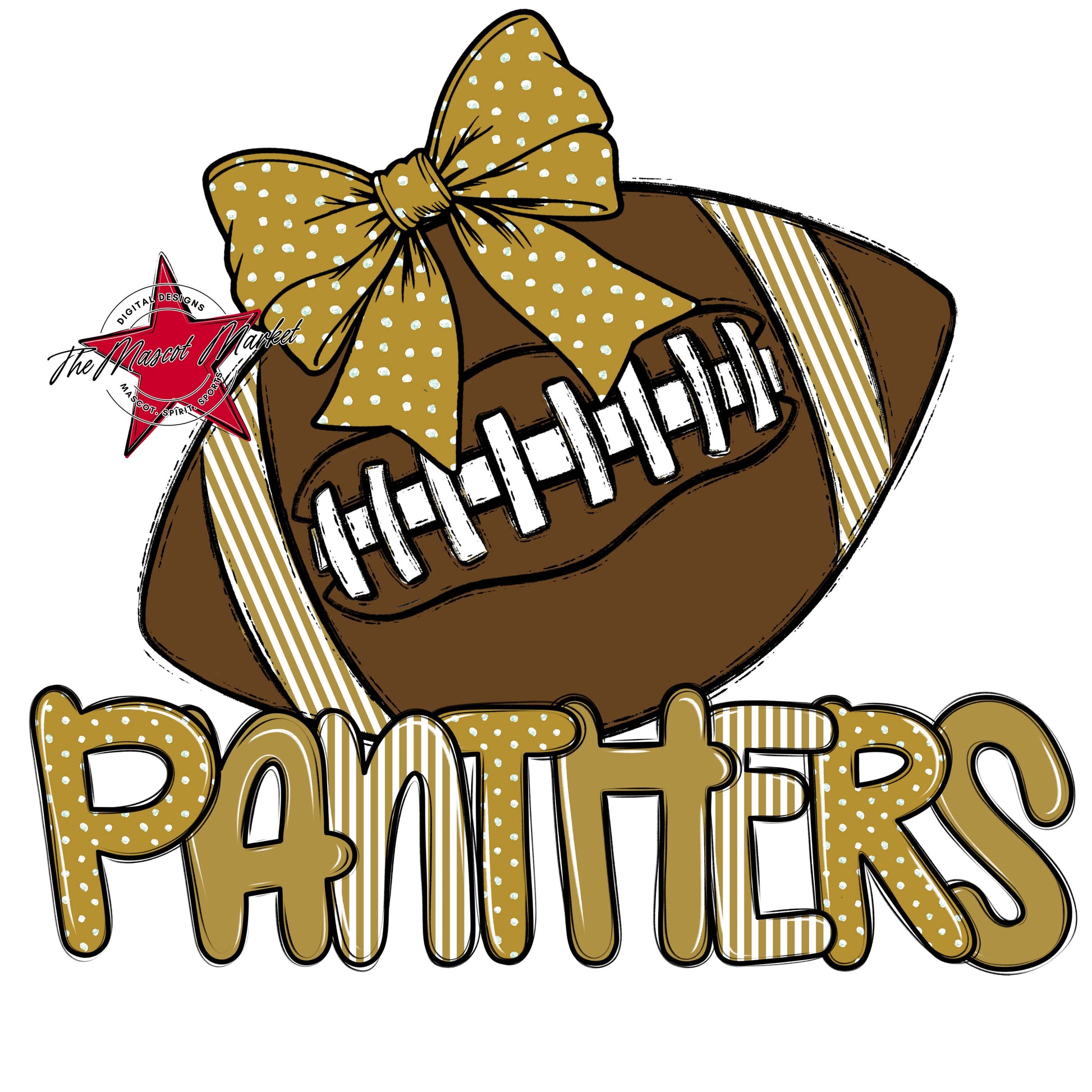 Panthers Football Spirit Design-Gold