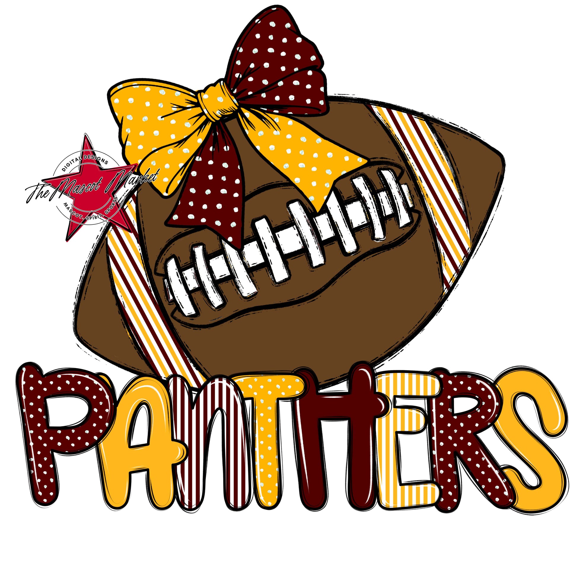 Panthers Football Spirit Design-Maroon & Yellow