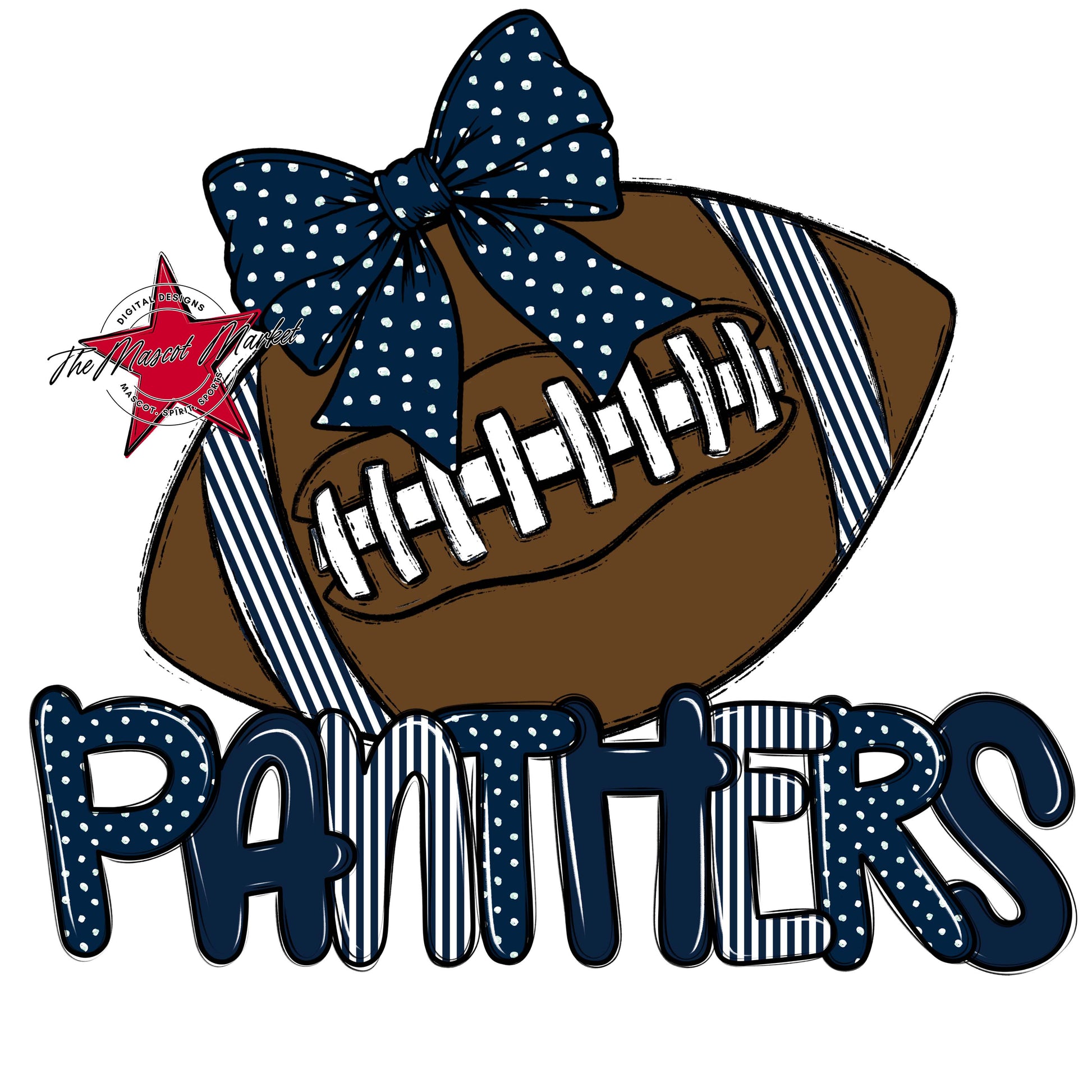 Panthers Football Spirit Design-Navy