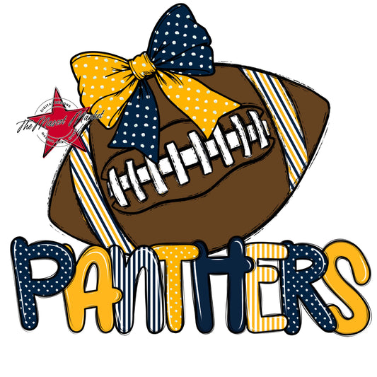 Panthers Football Spirit Design-Navy & Yellow