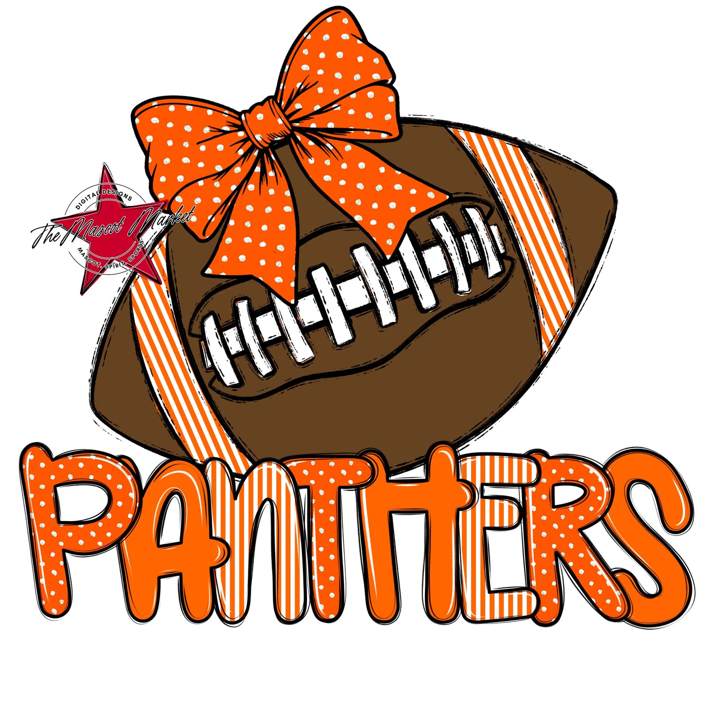 Panthers Football Spirit Design-Orange
