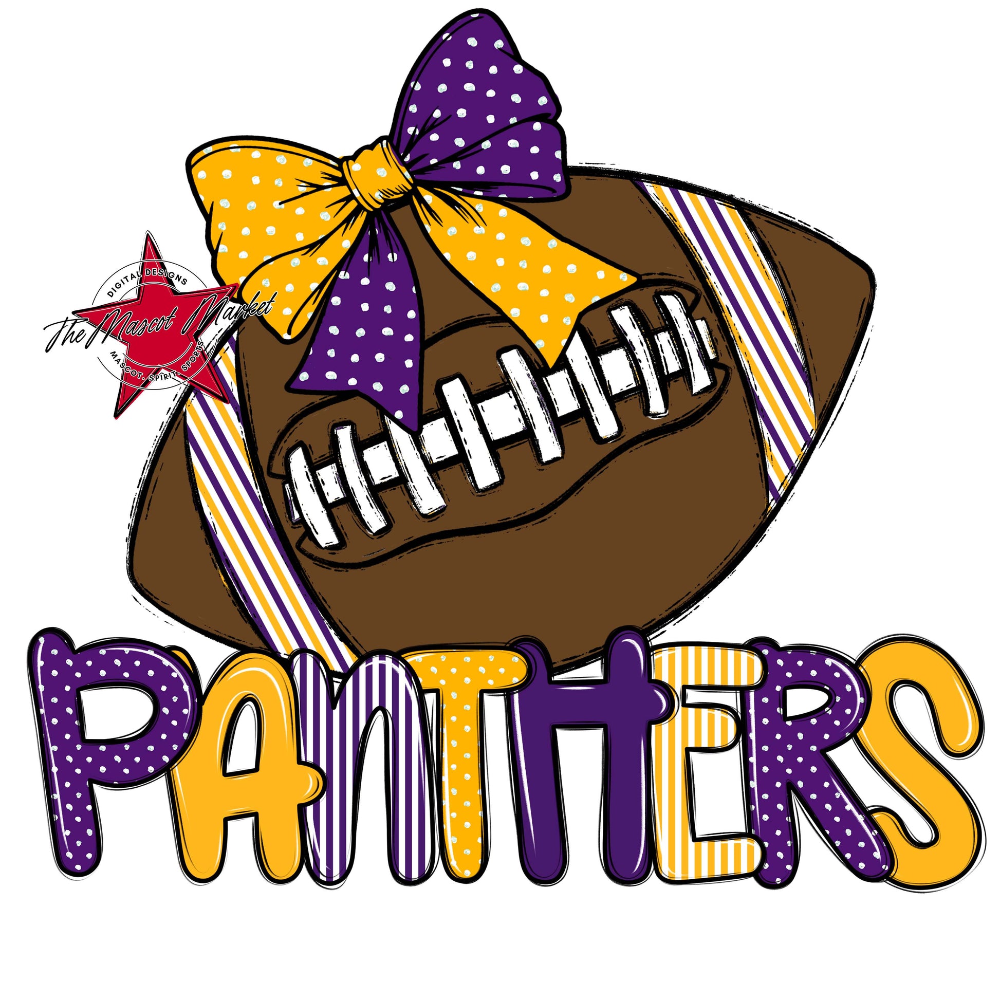 Panthers Football Spirit Design-Purple & Yellow