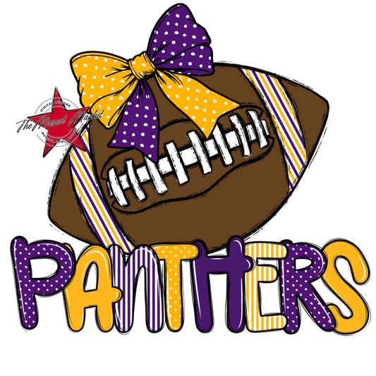 Panthers Football Spirit Design-Purple & Yellow