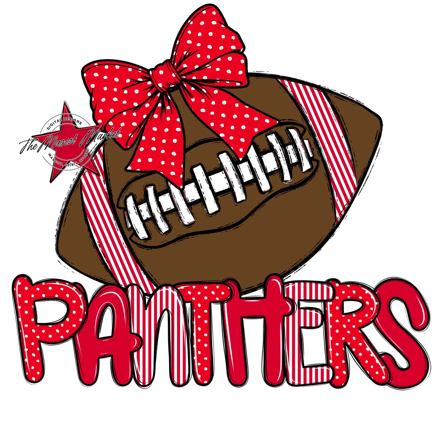 Panthers Football Spirit Design-Red