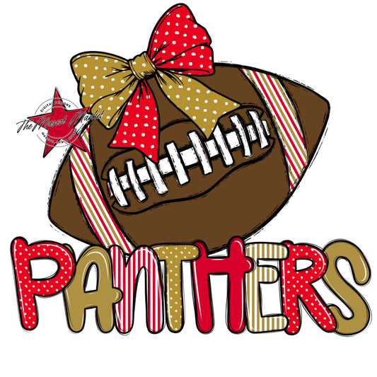 Panthers Football Spirit Design-Red & Gold