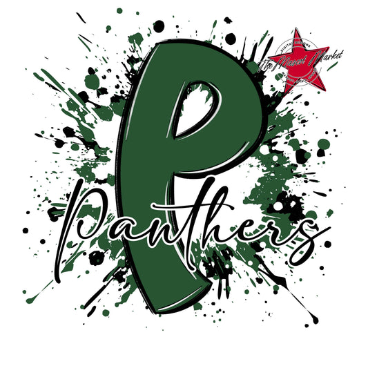 Panthers Mascot Splatter-Green