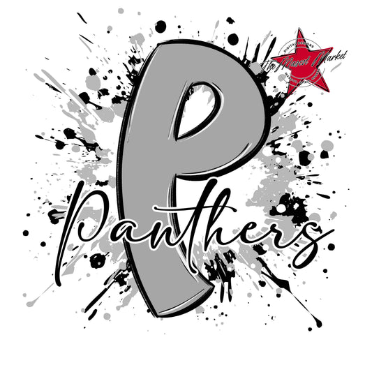 Panthers Mascot Splatter-Grey