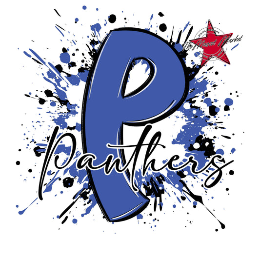 Panthers Mascot Splatter-Off Blue