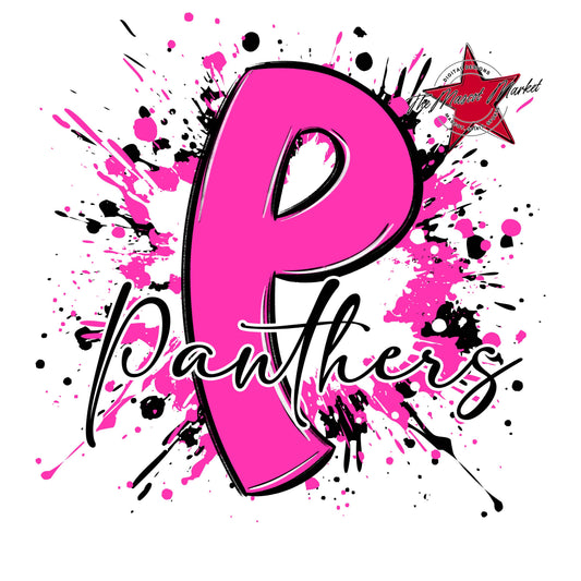 Panthers Mascot Splatter-Pink
