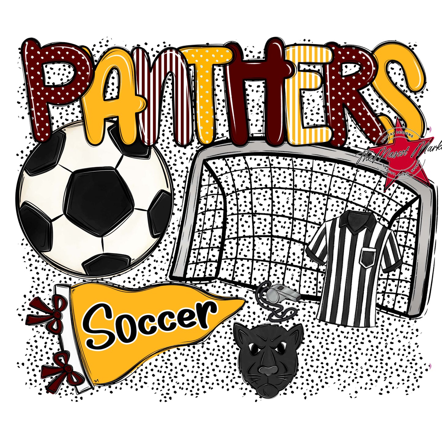 Panthers Soccer Spirit-Maroon & Yellow