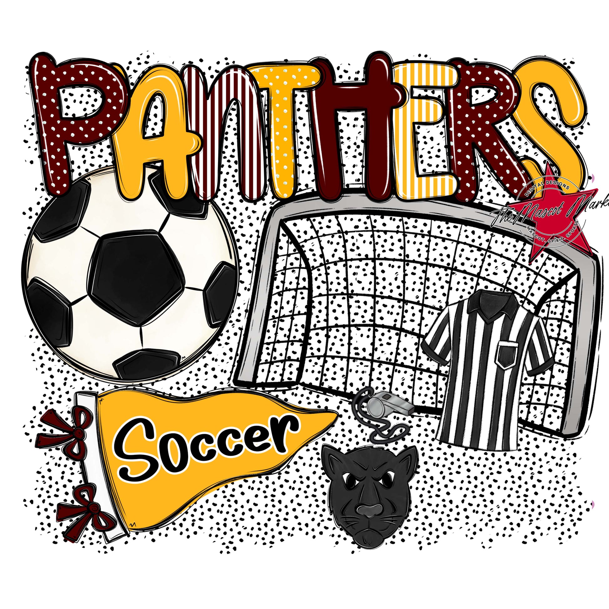 Panthers Soccer Spirit-Maroon & Yellow