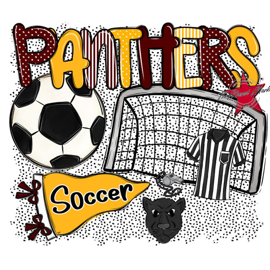 Panthers Soccer Spirit-Maroon & Yellow