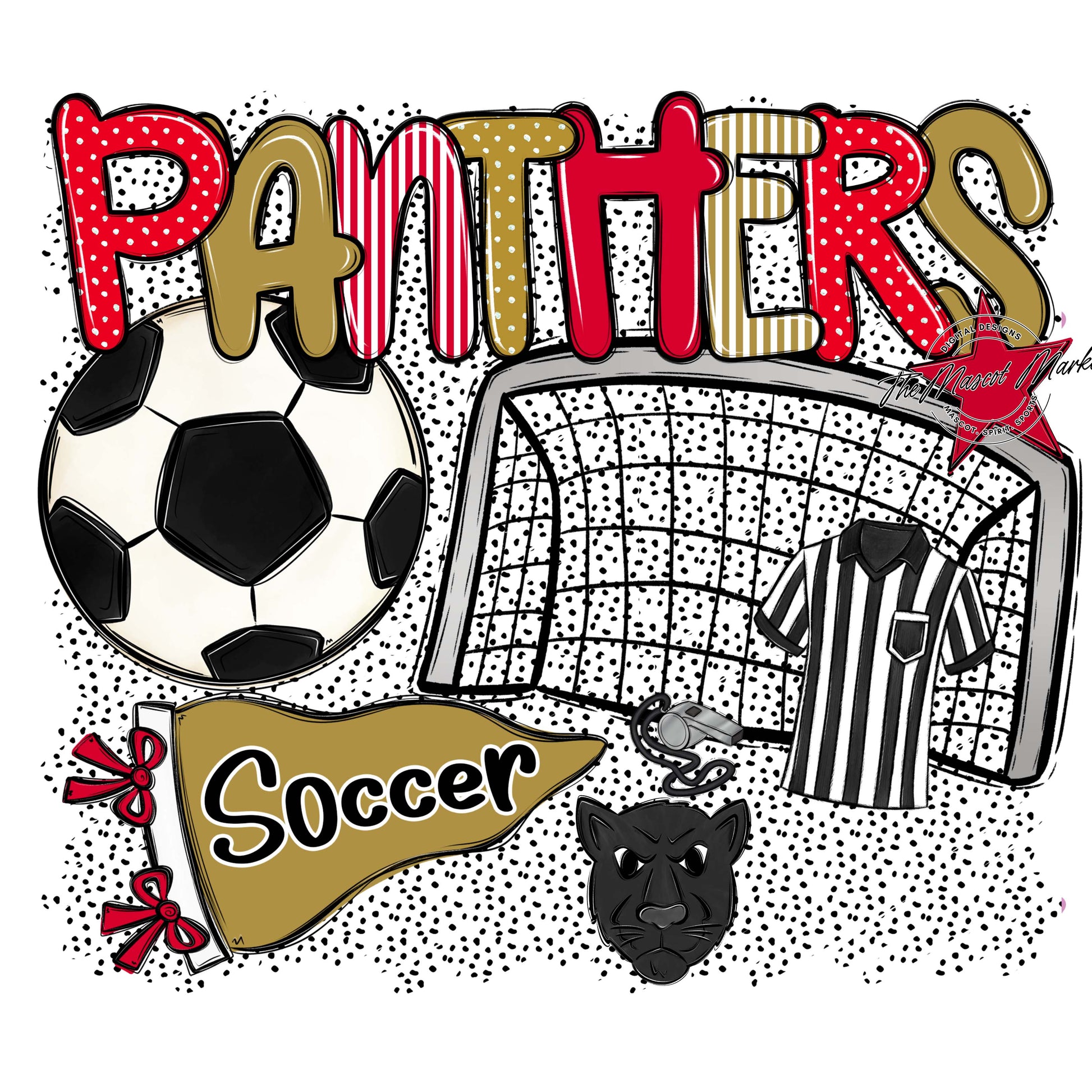 Panthers Soccer Spirit-Red & Gold