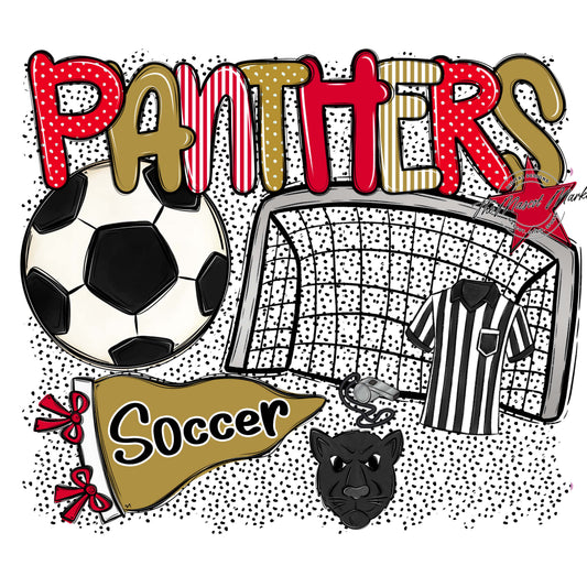 Panthers Soccer Spirit-Red & Gold