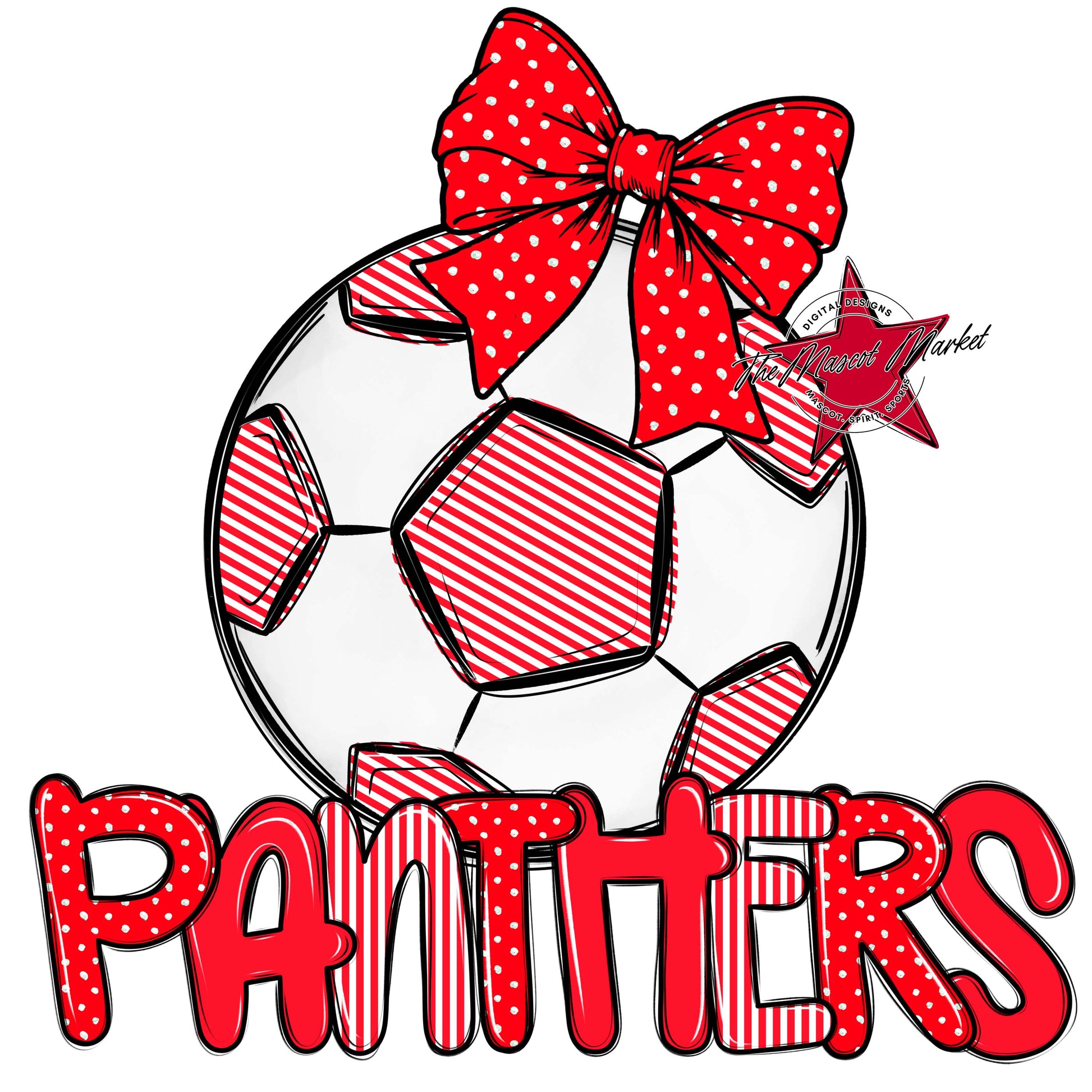 Panthers Soccer Spirit Design-Bright Red