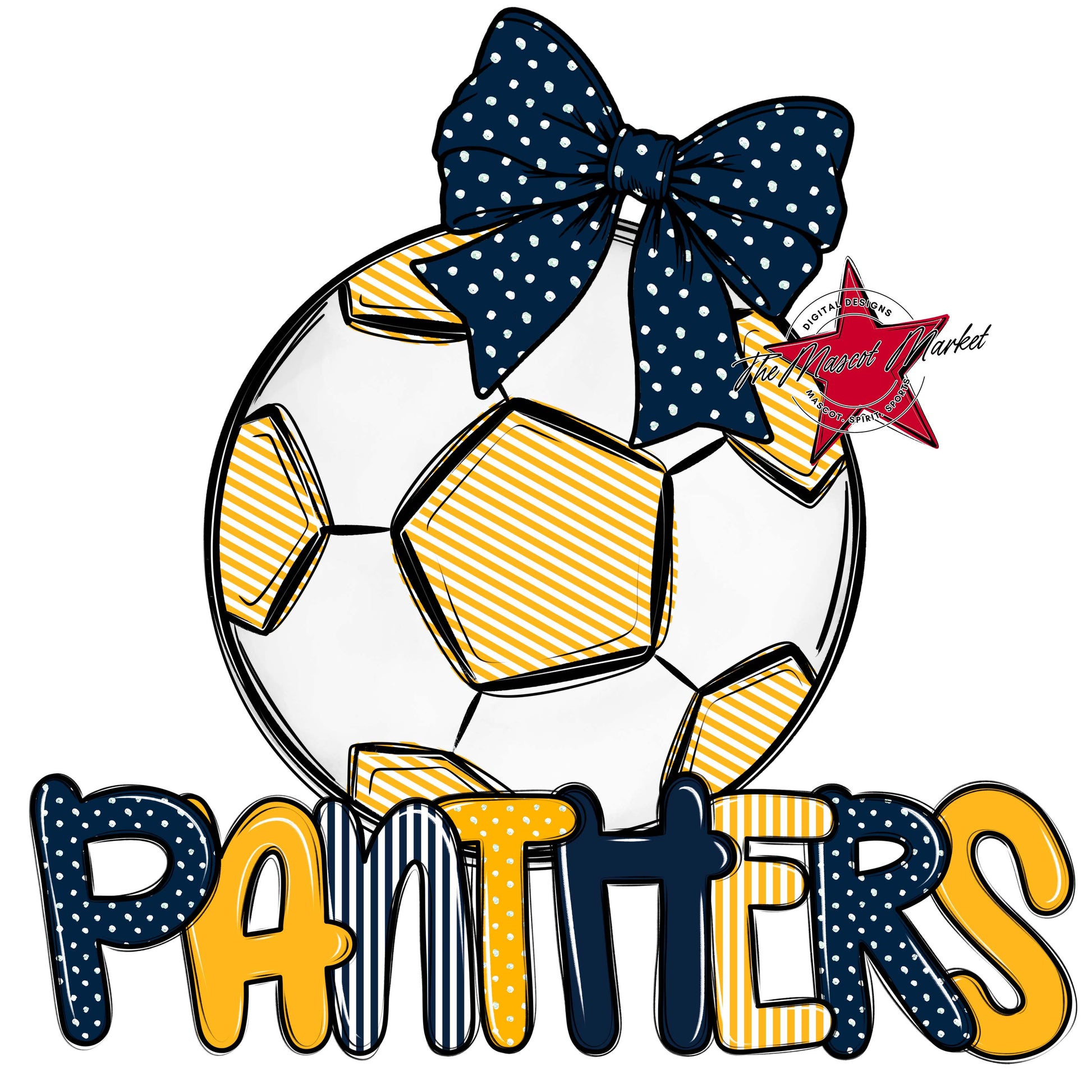 Panthers Soccer Spirit Design-Navy & Yellow
