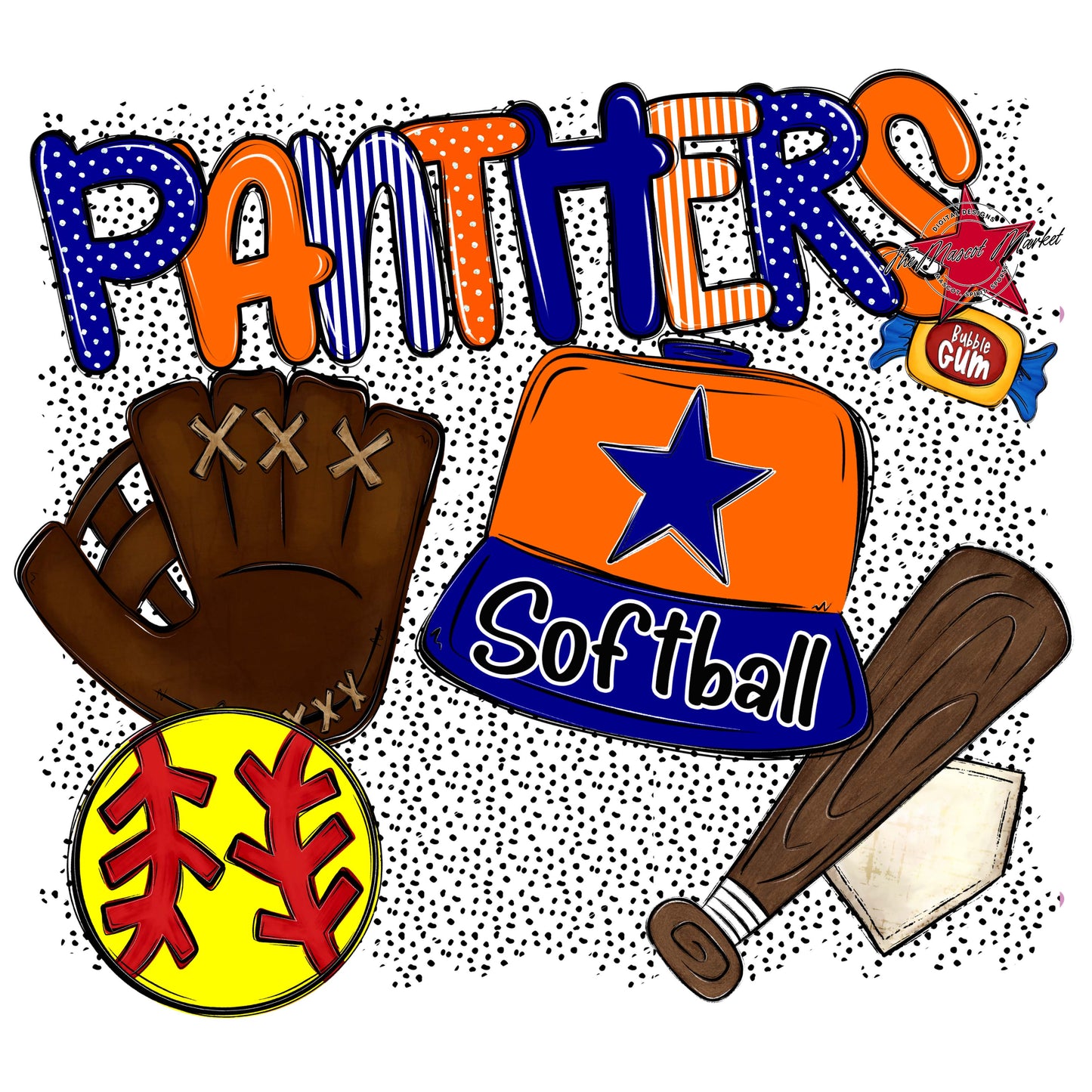 Panthers Softball Spirit-Blue & Orange