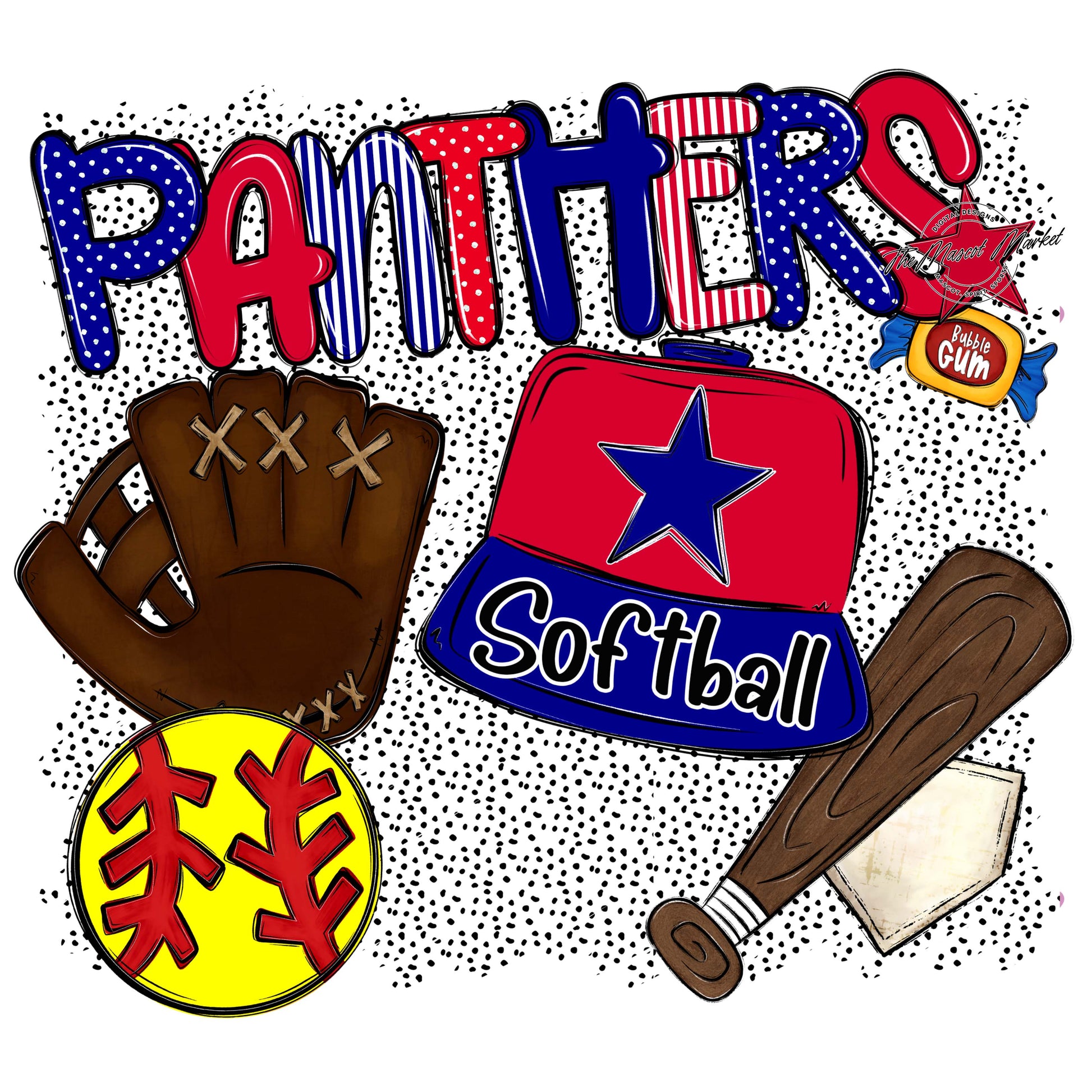 Panthers Softball Spirit-Blue & Red