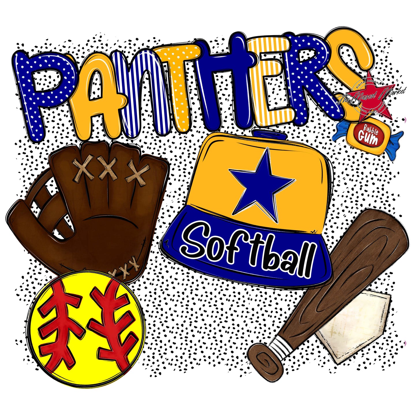 Panthers Softball Spirit-Blue & Yellow