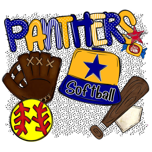 Panthers Softball Spirit-Blue & Yellow