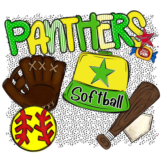 Panthers Softball Spirit-Bright Green & Bright Yellow