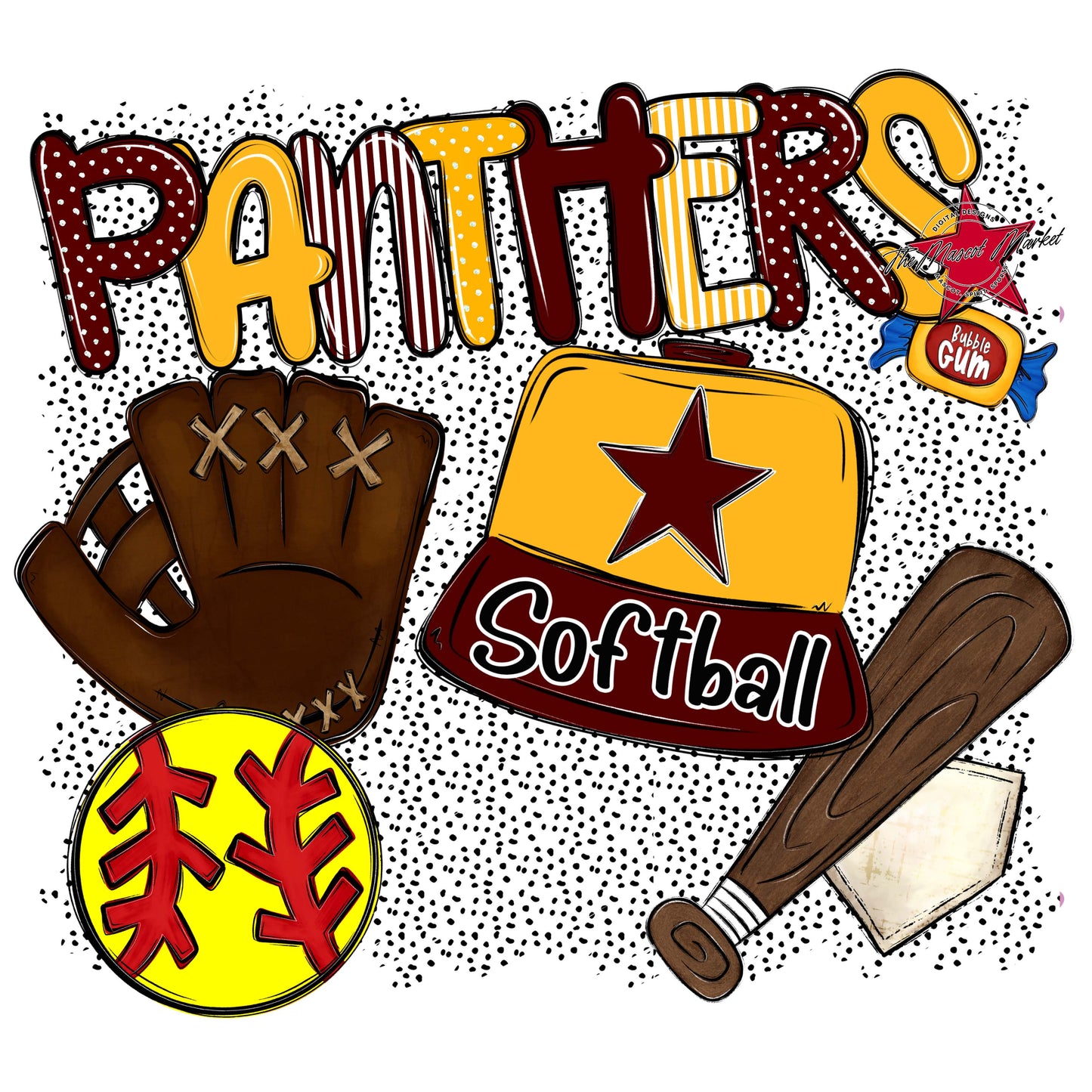 Panthers Softball Spirit-Maroon & Yellow